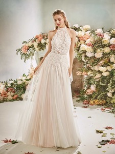 Stunning halter neck wedding gown