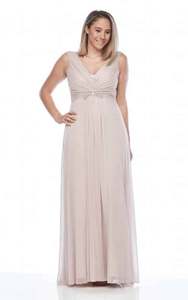 Elegant Chiffon, V Neck Evening Dress with Cowl Back ZBDR8