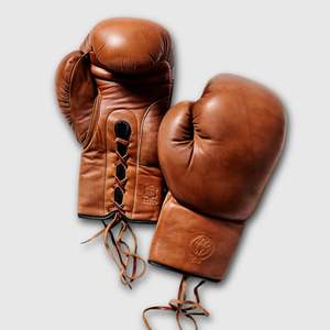 RETRO Heritage Brown Leather Boxing Gloves (Lace Up)