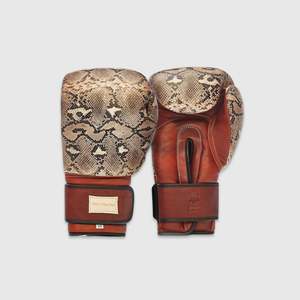 Man Of Many: PRO Snake Skin Print Leather Boxing Gloves (Strap Up) Limited Edition