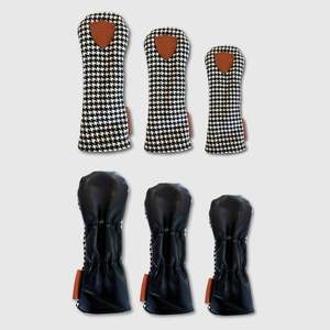 Fathers Day Gift Guide: Houndstooth Golf Covers Set - Black