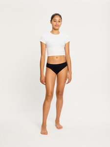 Perspiration: Soft Stretch Seamless Teen Hipster Bikini Moisture Wicking Black