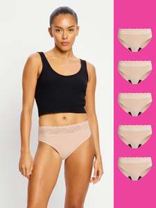 Sensual: Sensual Hi Waist Bikini 5 Pack Cashew