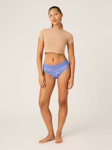 Sensual Hi Waist Bikini Moderate Bouquet Blue