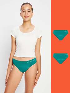 ModiComfort Seamless Teen Hipster Bikini Moderate Enchanted Green 2 Pack