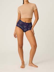 Classic: Classic Full Brief Moderate Passion Vine Navy