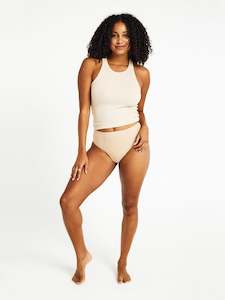 Seamfree: Au Naturel Seamfree Hi Waist Cheeky Super-Overnight Porcelain