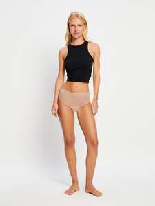 Women: Barely There Hi Waist Brief Moisture Wicking Porcelean