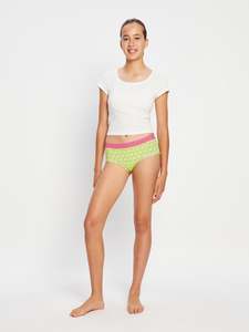 Moderate Absorbency: Teen Hipster Boyleg Moderate Floral Green