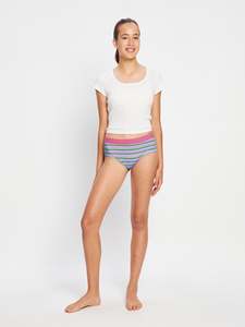 Moderate Absorbency: Teen Hipster Boyleg Moderate Grapefruit Stripe