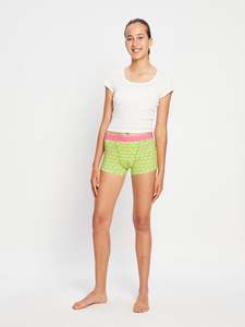 Teen Underwear: Teen Hipster Boyshort Super Floral Green