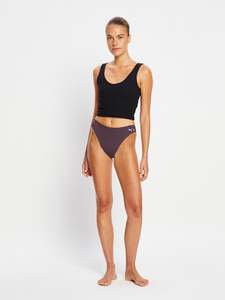 Women: Puma X Modibodi Seamless Hi-Leg Cheeky Brief Light Rich Cocoa Brown