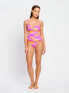 One Pieces: Swimwear Sunset V Neck One Piece Light Hazy Pink
