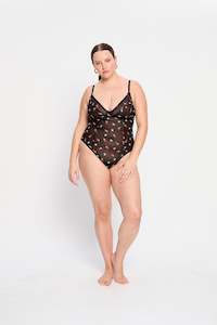 Intimates V Day Bodysuit Light-Moderate Black Rose