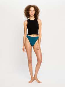 Seamfree Hi Waist Thong Light Teale Blue