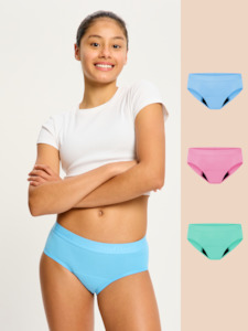 Teen Hipster Boyleg 3 Pack Moderate Jellybean Pink/Bubble Blue/Melon Green