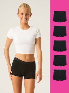 Teen Hipster Boyshort Moderate 5 Pack