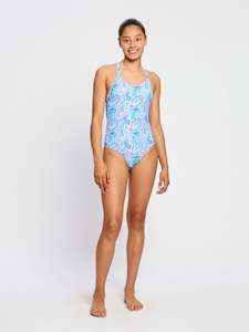 Swimwear: Teen Swimwear Cross Back One Piece Super Paisley Pink