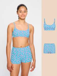 Swimwear: Teen Swimwear Adjustable Crop Top & Hi Waist Short Set