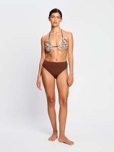 Swimwear Reversible Multiway Top Sea Swirl & Hi-Leg Bottom Chocolate