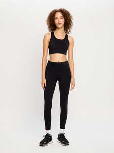 Sculpted Y Back Crop Black