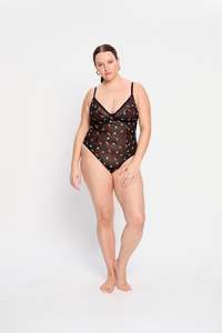 Intimates V Day Bodysuit Light Black Rose