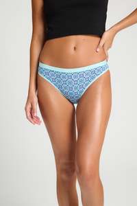 Classic Bikini Light Dusky Geo Blue