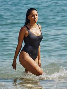 One Pieces: Swimwear Scoop Neck One Piece Light Black