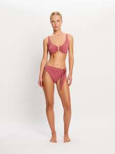 Molokai Swimwear Hi Waist Tie Bottom Super Mauve