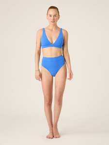 Swimwear Soft Stretch Hi Waist Cheeky Brief Light Ultramarine Blue