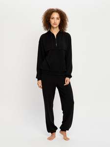 Half-Zip Hoodie Black