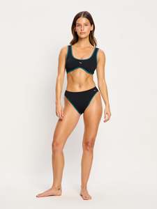 Puma X Modibodi Swimwear Hi-Leg Cheeky Bottom Super Black Orchid