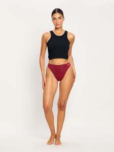 Puma X Modibodi Seamfree Active Hi Waist Thong Light Caramelised Red