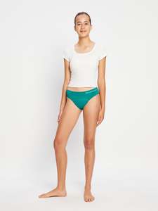 Moderate Absorbency: ModiComfort Seamless Teen Hipster Bikini Moderate Enchanted Green