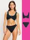 Puma X Modibodi Swimwear Scoop Bikini Top & Hi-Leg Cheeky Bottom Black Orchid
