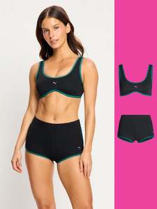 Puma X Modibodi Swimwear Scoop Bikini Top & Short Black Orchid
