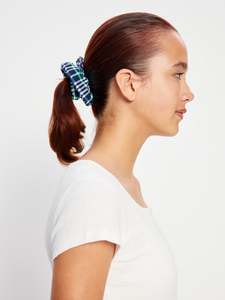 Accessories: Teen Scrunchie Midnight Purple Check