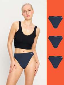 New: Puma X Modibodi Seamfree Active Hi Waist Thong Light Midnight 3 Pack