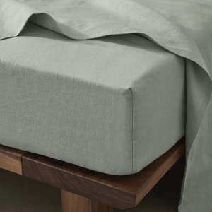 Ravello Linen Fitted Sheet | Sage