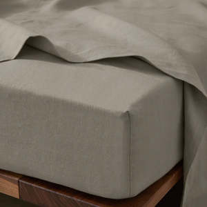 Ravello Linen Fitted Sheet | Pebble