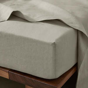 Weave: Ravello Linen Fitted Sheet | Bone
