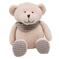 New Baby 1: Peachy Teddy bear - with cute tartan scarf and feet