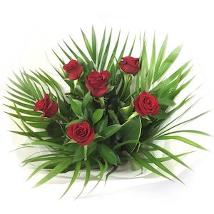 Valentines Day: Bouquet of six Premium Long Stem Red Roses