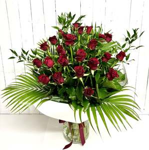 2 Dozen Red Roses beautifully gift wrapped - grown by Moffatt's