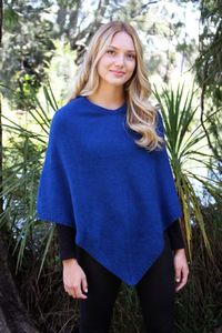 Women’s Merino Possum Poncho – The Classic Plain