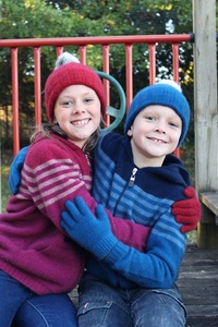 Products: Kids Merino Possum Striped Hoodie