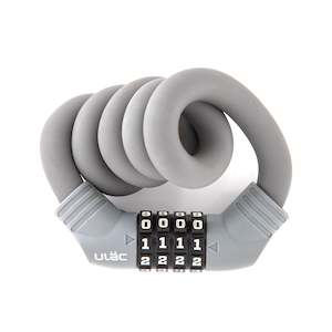Locks: ULAC Lock 1970 Cable Combo 15mm x 60cm Grey