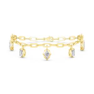 Serrated Lozenge Diamond Charm Bracelet