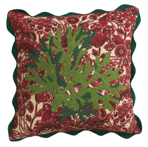 Sage Clare: Sage & Clare Lucia Embroidered Cushion - Crimson