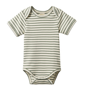 Childrens Clothing: Nature Baby Short Sleeve Bodysuit - Nettle Sailor Stripe